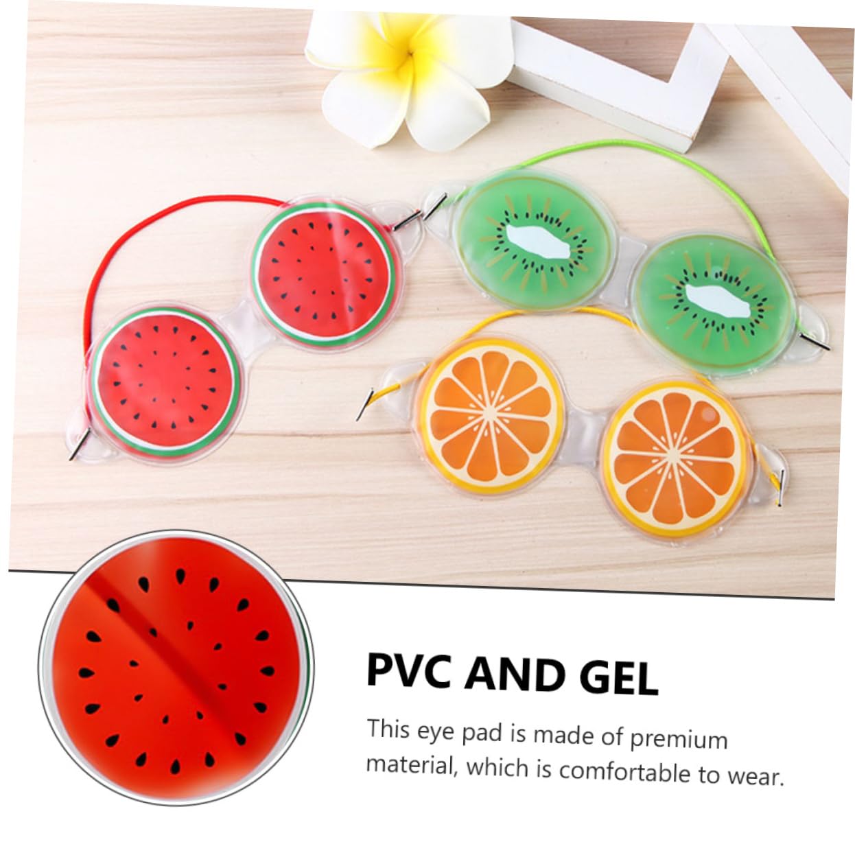 Maschera per Occhi in Gel 3 Pezzi, Pvc, Rinfrescante Estiva