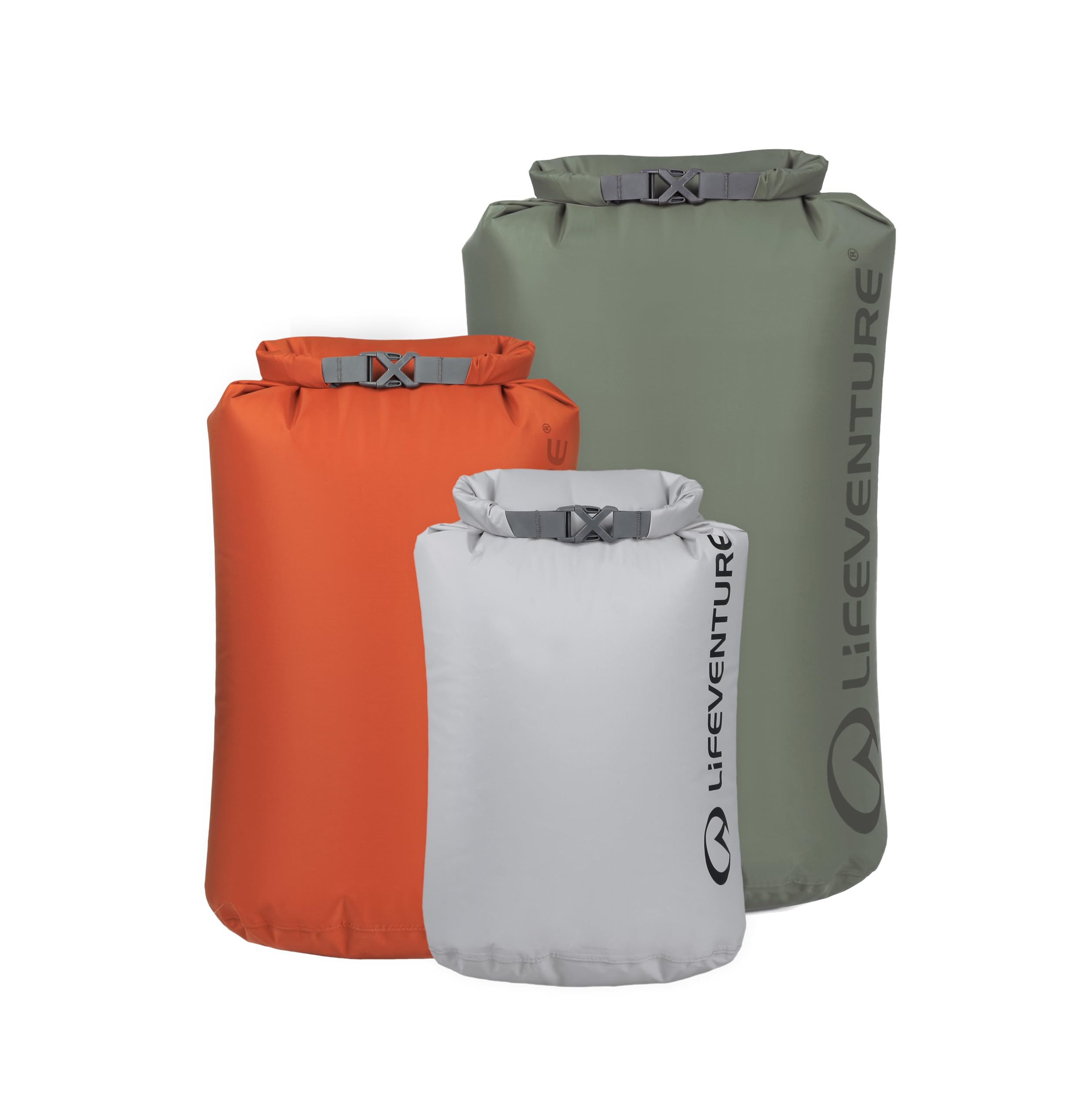 Lifeventure Stormlight Dry Bag, Siliconized Rip-Stop 70D Fabric with Fully Taped Seams | Roll-Top Closure Waterproof Dry Sack for Adventure Travel