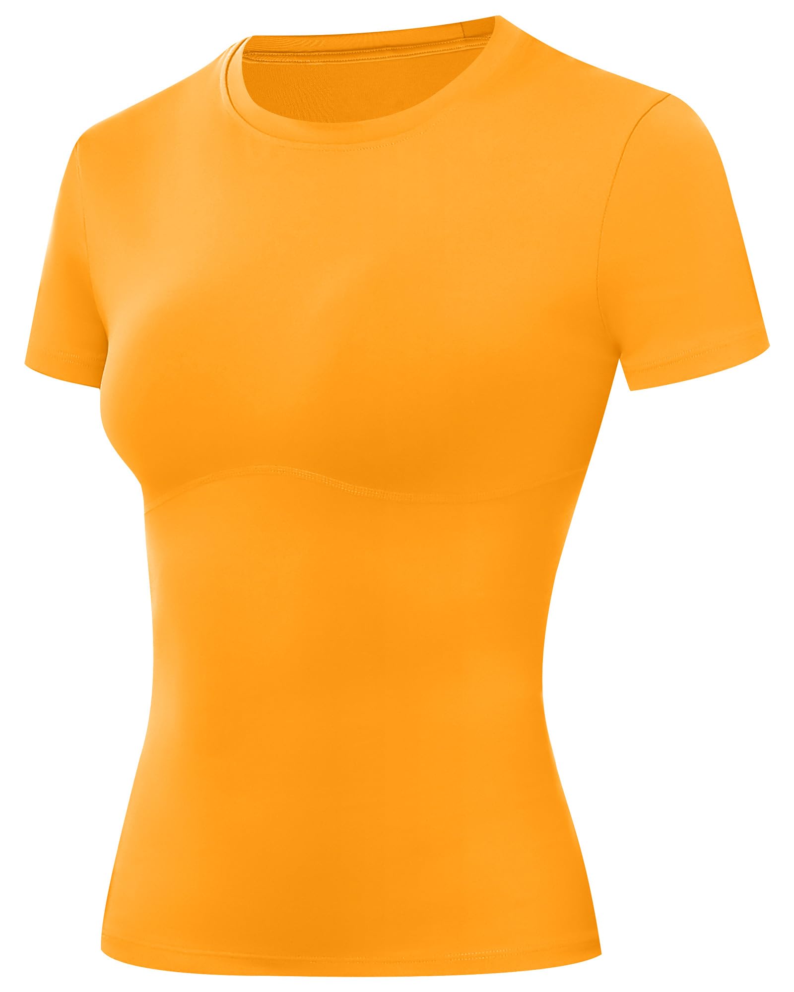 Moozava Women's Compression Shirt Short Sleeve Workout Tops Athletic T-Shirts Base Layer for Gym Running Yoga Sports