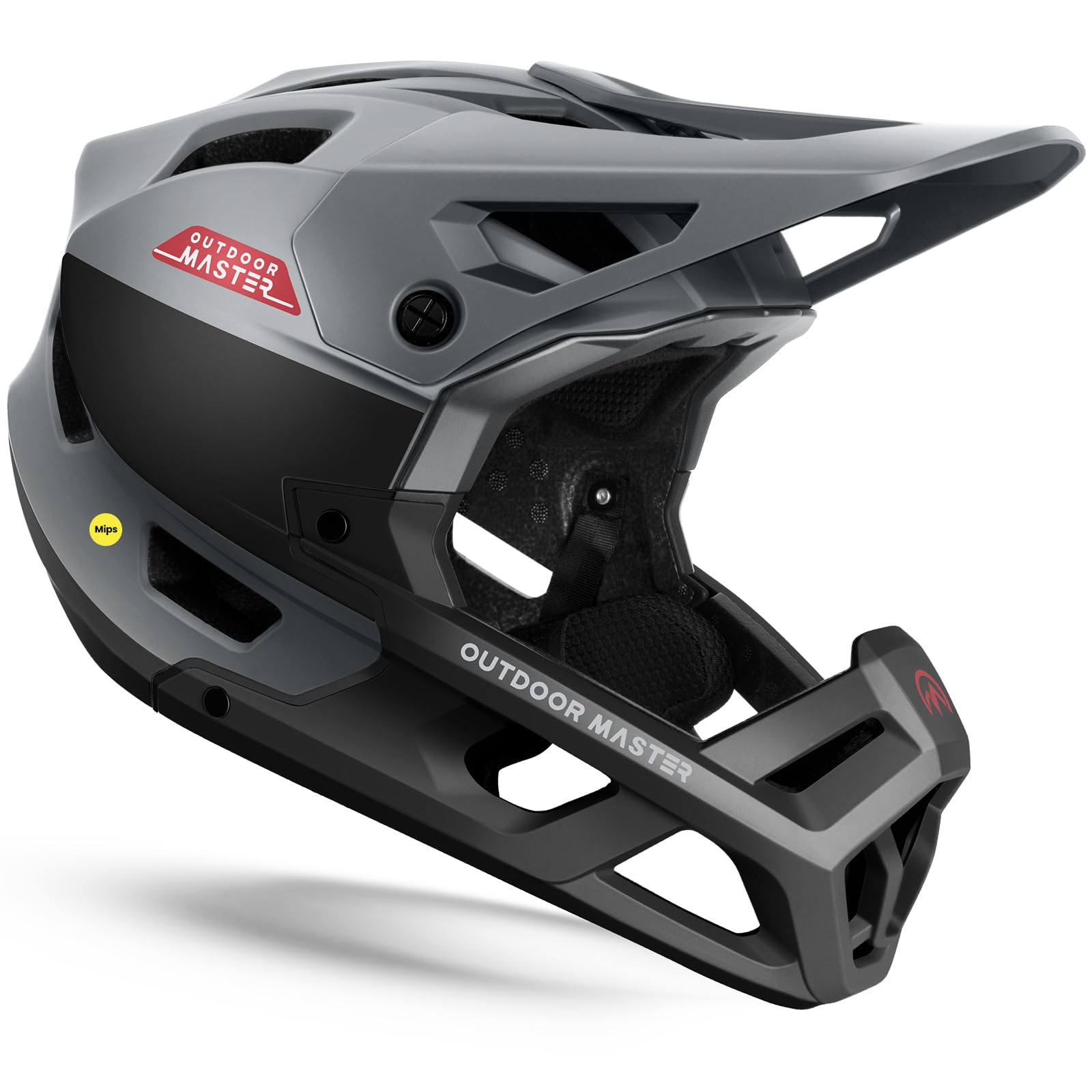 OutdoorMaster MIPS Full Face MTB Helmet, Lightweight Ventilated for DH | MIPS Safety, Fits 54-62cm, PC+EPP, 27 vents, Washable liner, 2 D-rings, Goggle channel, Visor, For downhill/MTB/BMX-picture-30