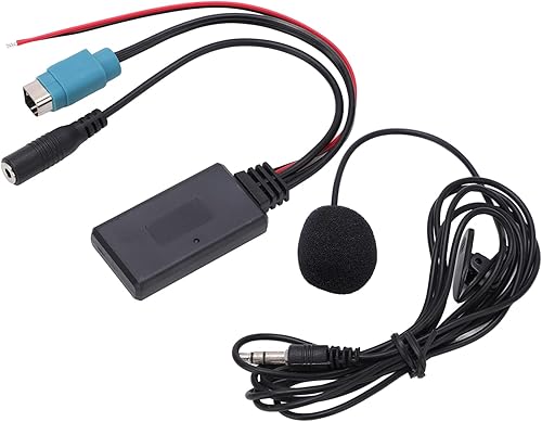 Aramox Módulo Bluetooth AUX IN, adaptador de cable Bluetooth AUX IN estéreo de velocidad completa con micrófono extraíble de repuesto para Alpine