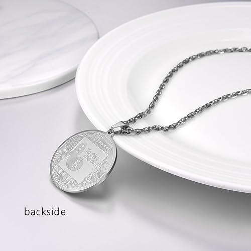 Miniatura 4 de PROSTEEL Bitcoin - Collar con colgante digital de criptomonedas criptomonedas dinero mundial collar de Bitcoin Simbol regalo para élella