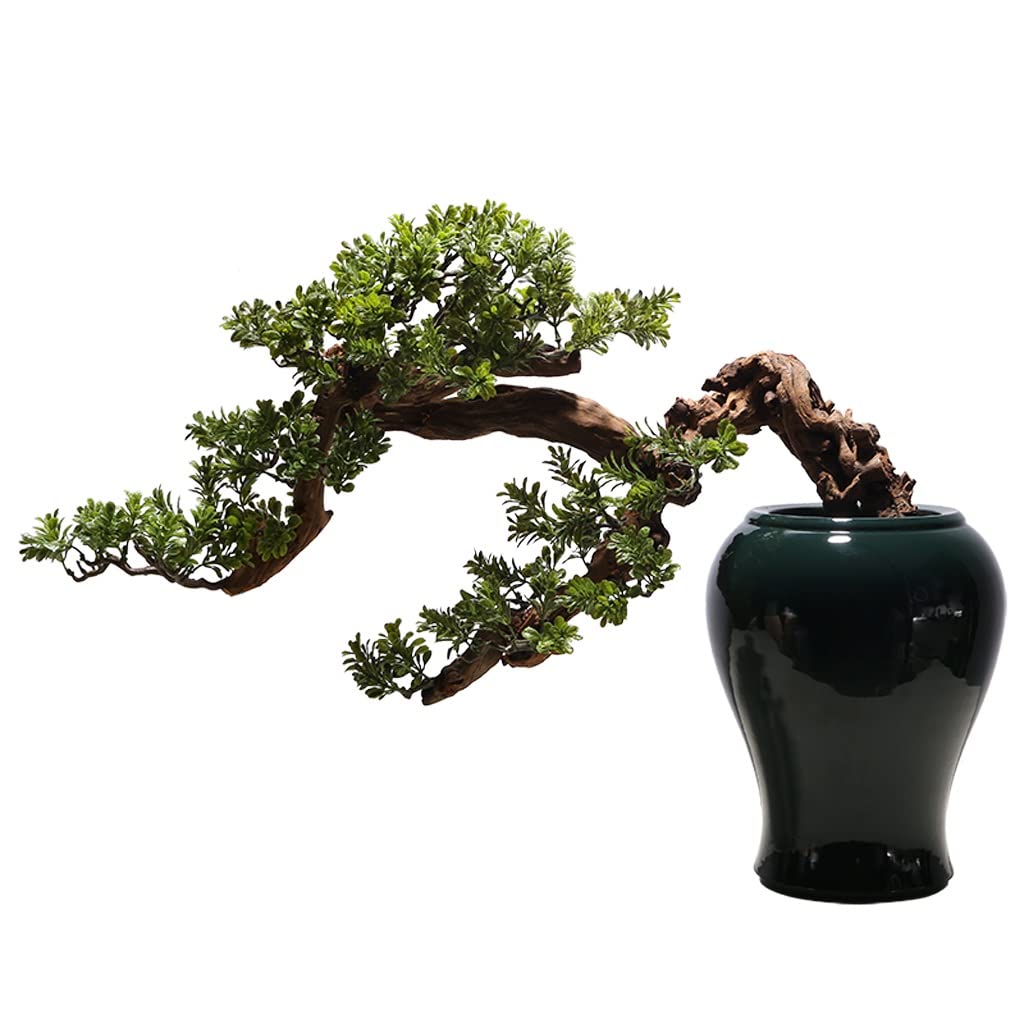 AYCDL Artificial Plants Indoor Artificial Pine Bonsai Tree Plant Green Garden Decoration Home Office Desktop Living Room Porch Decoration Fake Plant,A-65 * 50cm