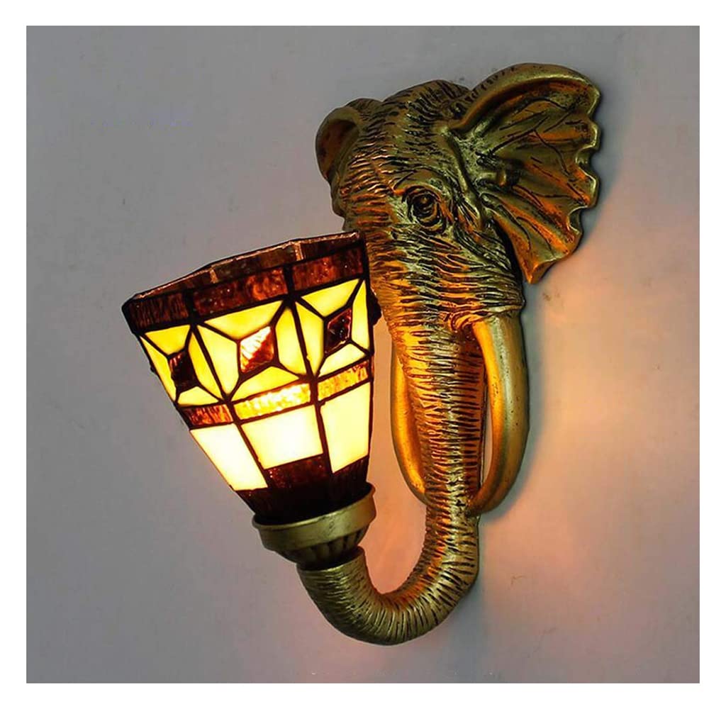 Aioneer Wall Light Vintage Tiffany Style Wall Lamp, Bronze Finish Wall Sconces Fixture For Living Room Corridor Bedroom Bedside Stairs,A