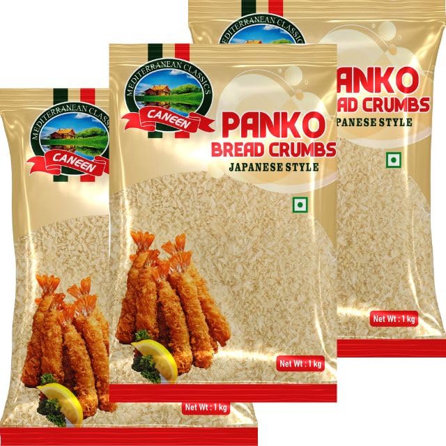 CANEEN - Panko Japanese Style Bread Crumbs, for Cutlets, Fried Chicken, Snacks,Suitable For Casseroles,Meatloaf and Meatballs,Savory Bakes,Appetizer Bites,Panko Toppings,Freezing_ 1kg( Pack Of 3 )-image-4