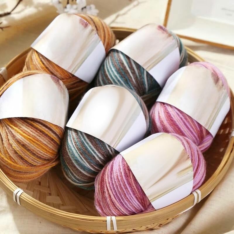 4/6/8/10 Piezas de Hilo de Lana de 50 g, Hilo Degradado de Ganchillo, para Tejer a Mano suéteres, Gorros, cárdigans, Bufandas, chales y Manualidades
