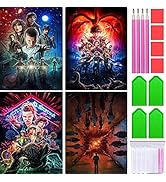 GemZono 4 Pack 5D Diamond Painting Kits for Adults Kids Beginners, DIY Full Drill Art Paints with...