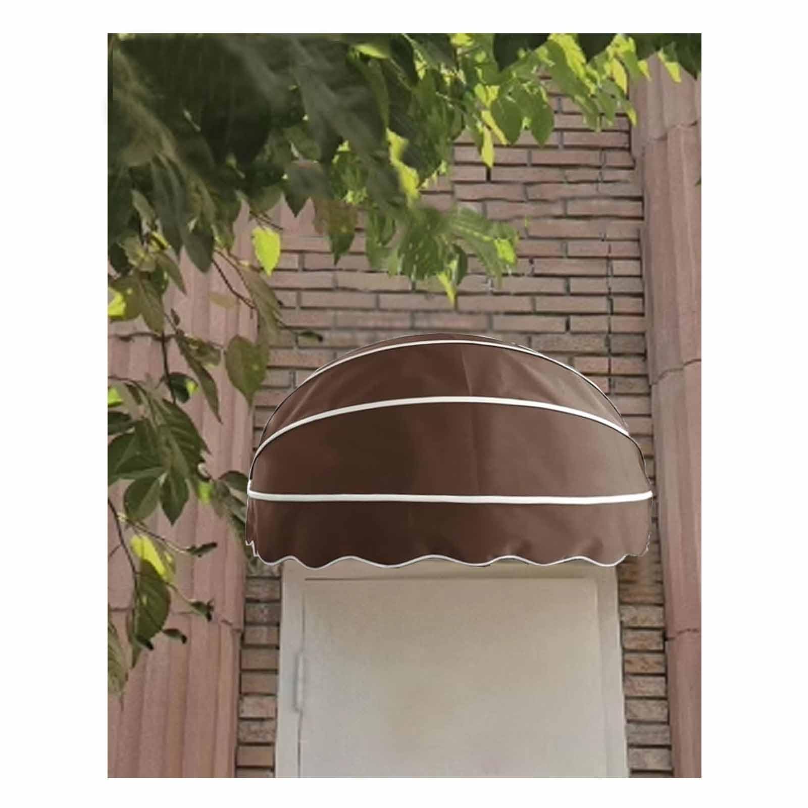 Genérico Toldo retráctil de Lona para Balcones franceses - Toldo arqueado para Ventana, Sombra de cúpula de 60 cm para Patio, Porche y Chalet - Protección y decoración Elegante para Exteriores