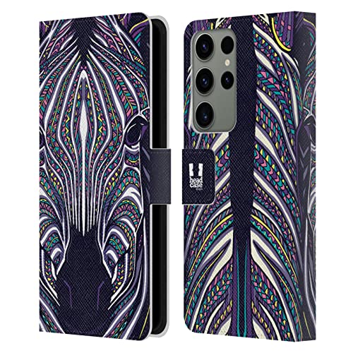 Étui portefeuille Galaxy S23 Ultra protection cuir housse antichoc zèbre
