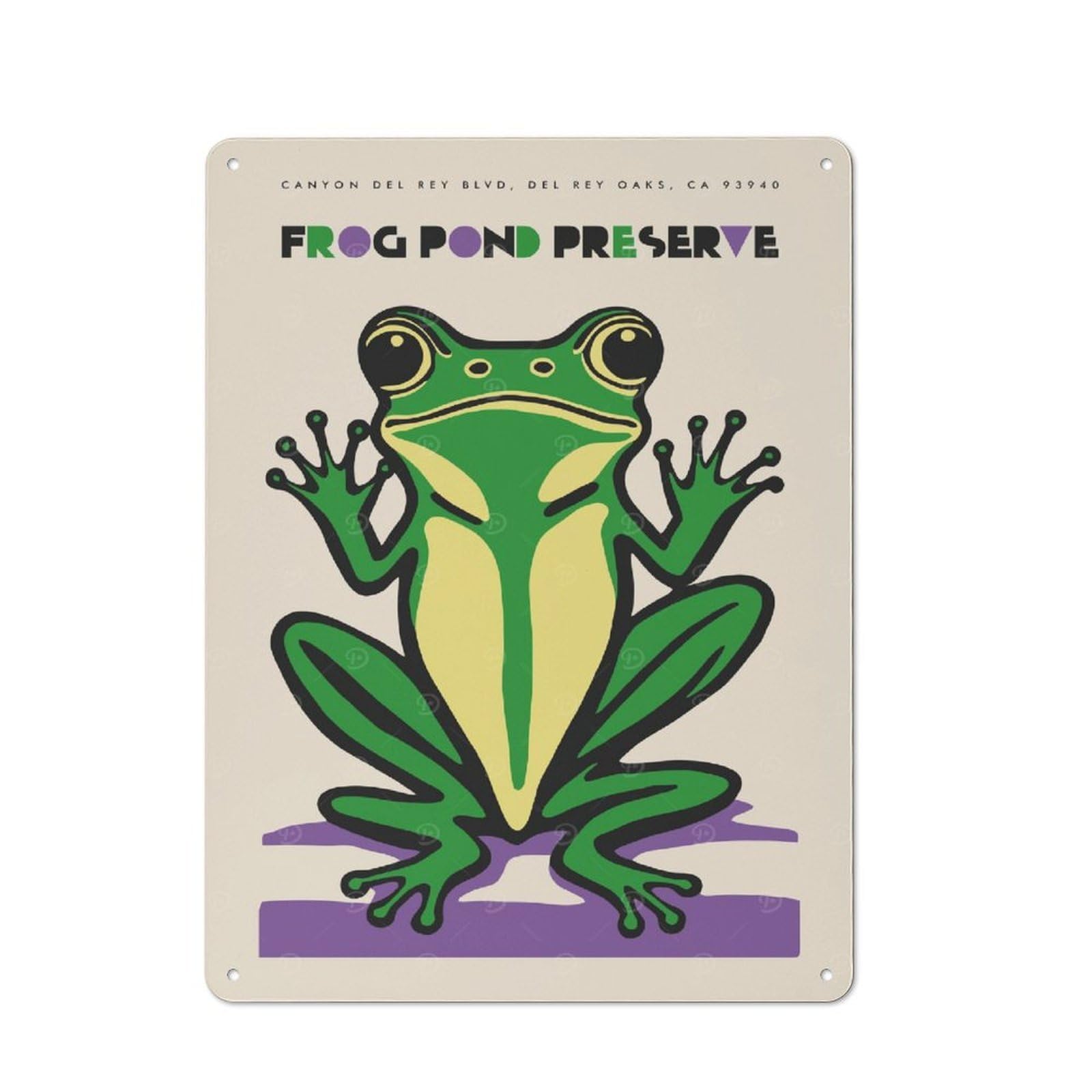 Junmoney Style Frog Pond Preserve Retro Metal Sign 40X30cm For Garden Room Or Summerhouse, A Decorative Christmas Gift For Summerhouse Decorators