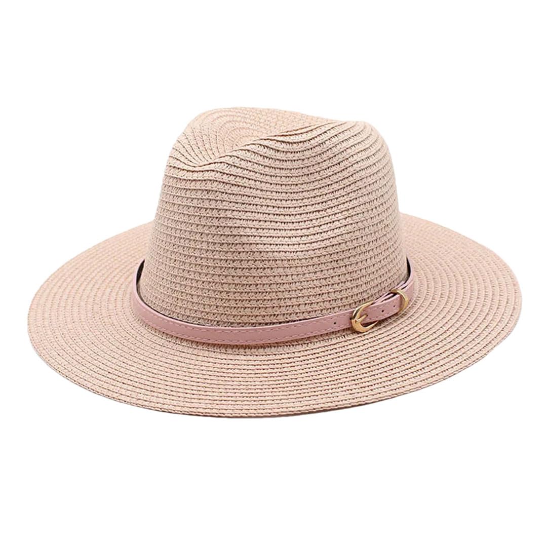 EYRMQWJPC Wide Brim Sun Hat, Women Wide Flat Brim Panama Straw Sun Hat With Belt Multicolor(Pnnrk)