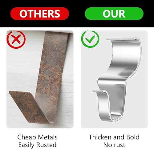 Miniatura 4 de Ganchos laterales de vinilo resistentes para colgar, ganchos para exteriores para paredes, sin daños, ganchos en S, ganchos para colgar coronas de