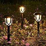 【Regalo perfecto】Lamparas Solares Exterior no solo se puede utilizar como decoración de jardines, sino que también puede iluminar los caminos y el césped de los jardines hasta cierto punto, creando un ambiente cálido y hermoso. Las luces solares son adecuadas para jardines al aire libre, caminos, patios, balcones, paisajes de plantas, macizos de flores, césped, etc., y también se pueden regalar a papá como regalo del Día del Padre.