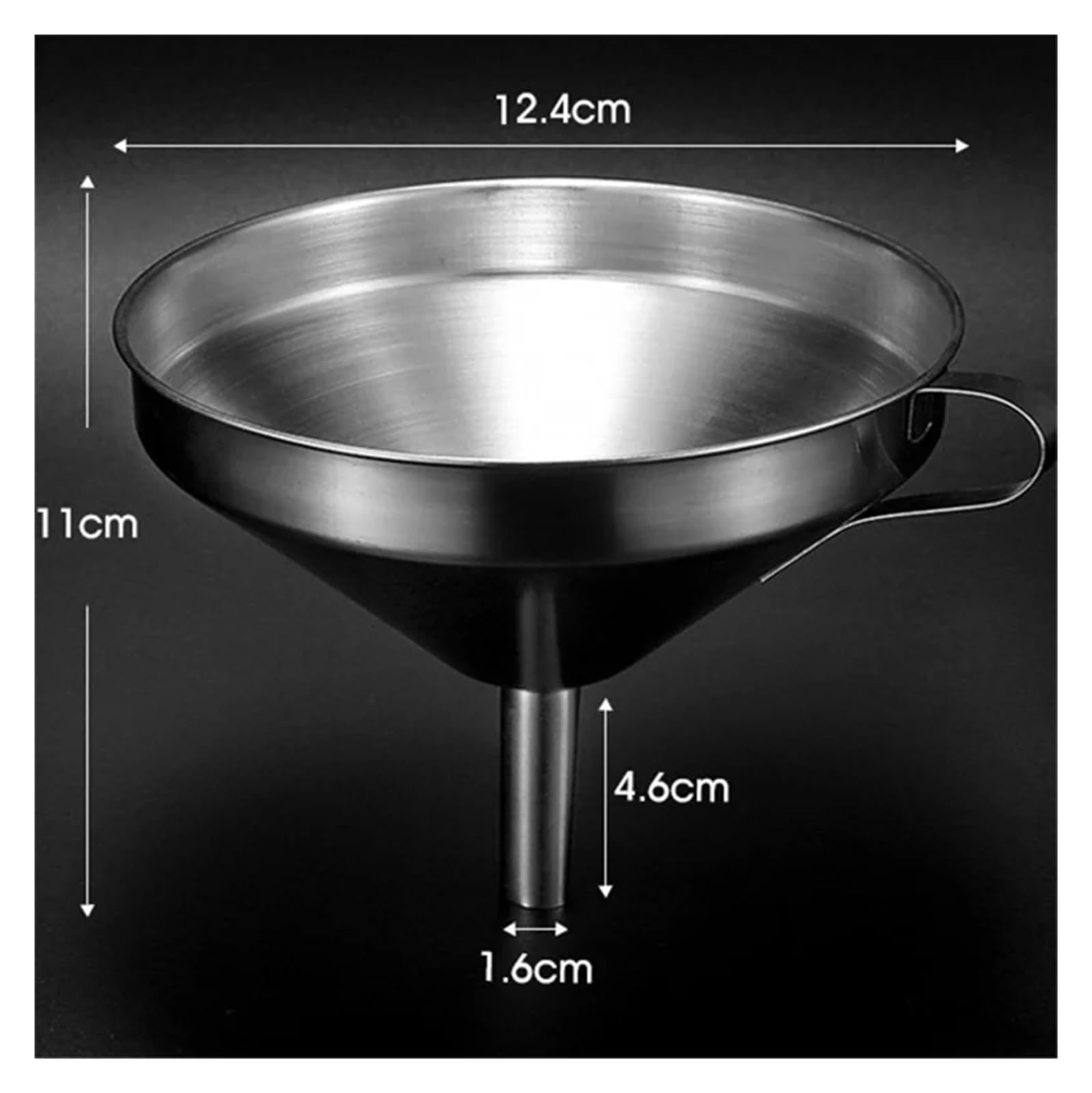 Embudo Funcional de Acero Inoxidable for Aceite de Cocina, Embudo de Metal líquido con Filtro/colador Desmontable for enlatar Herramientas de Cocina(13cm)
