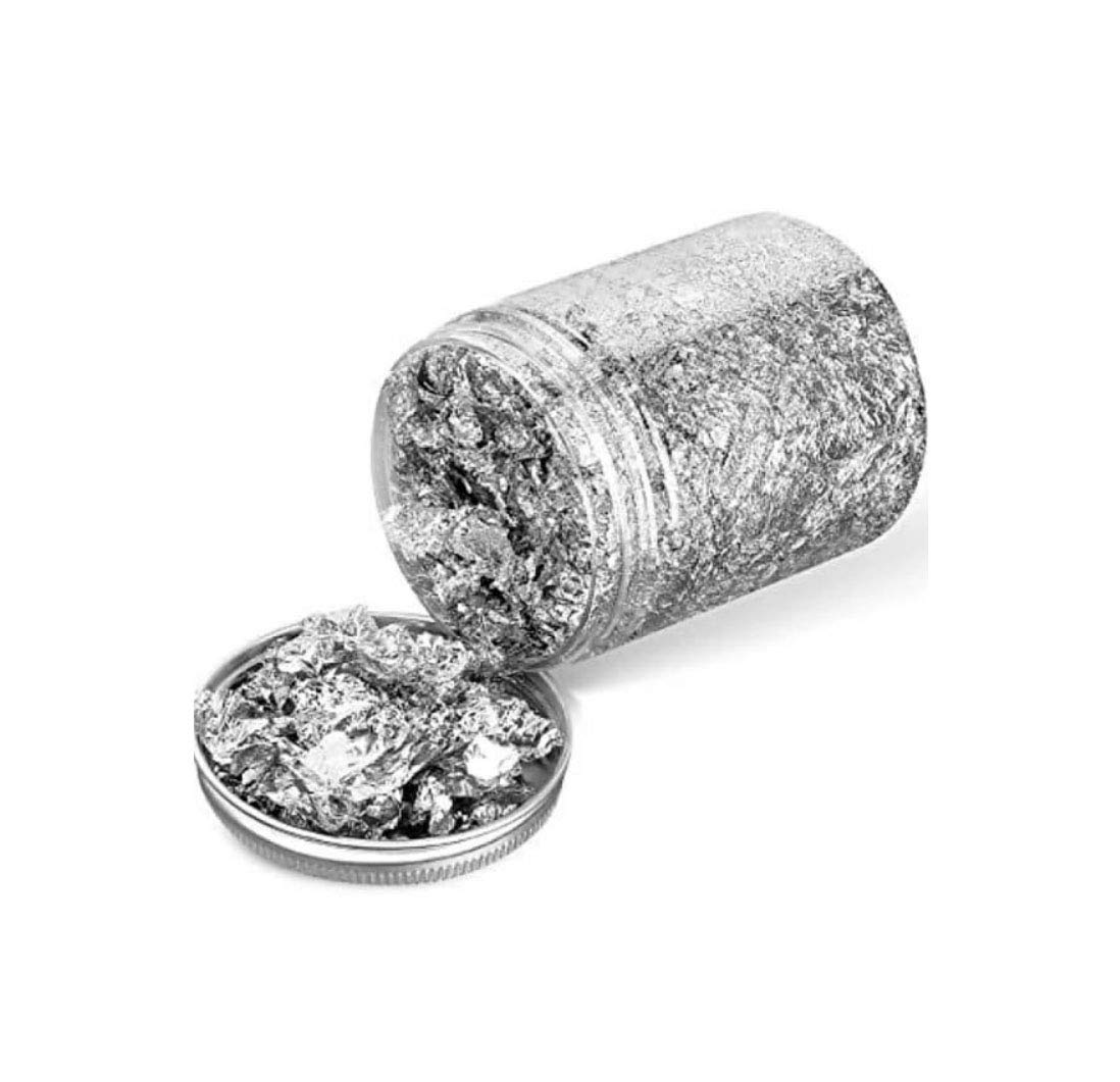 MA Metallic High Glossy Silver Foil Flakes 10grm Pack of 1-image-34