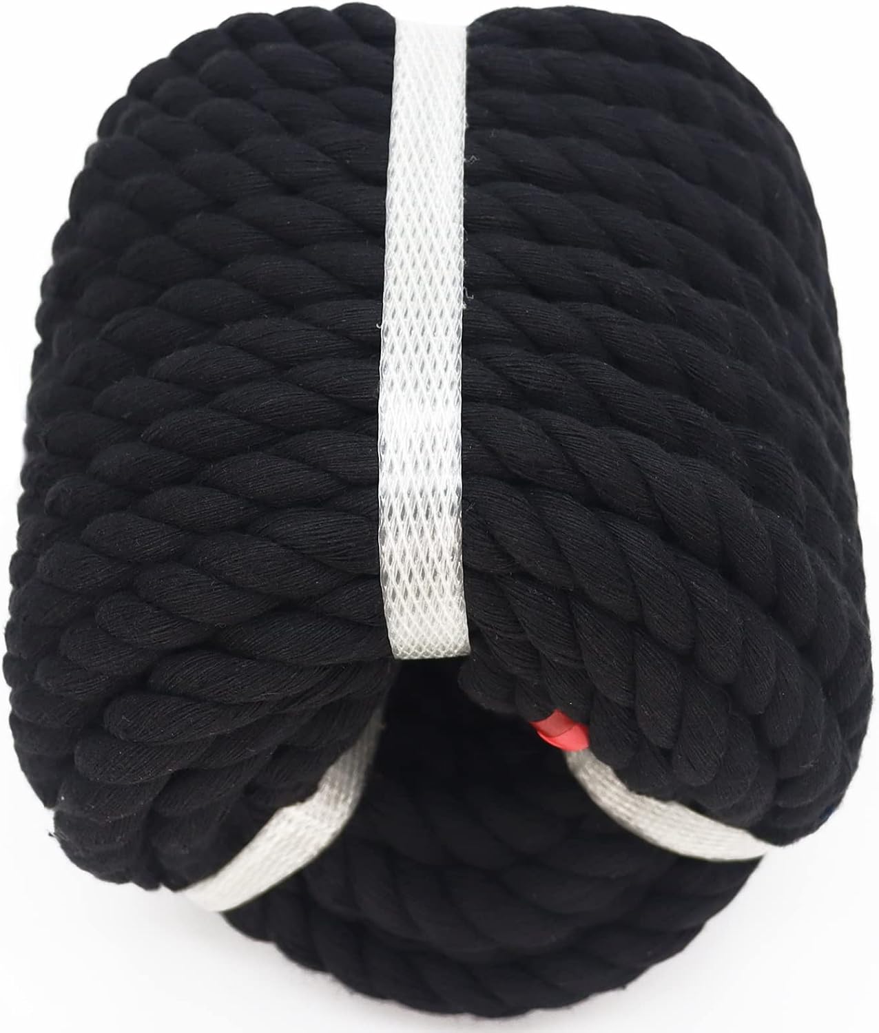 Black Rope 1/2 inch × 50 feet Twisted Cotton Rope, 100% Natural Thick Rope for Crafts, Decoration, Wall Hanging