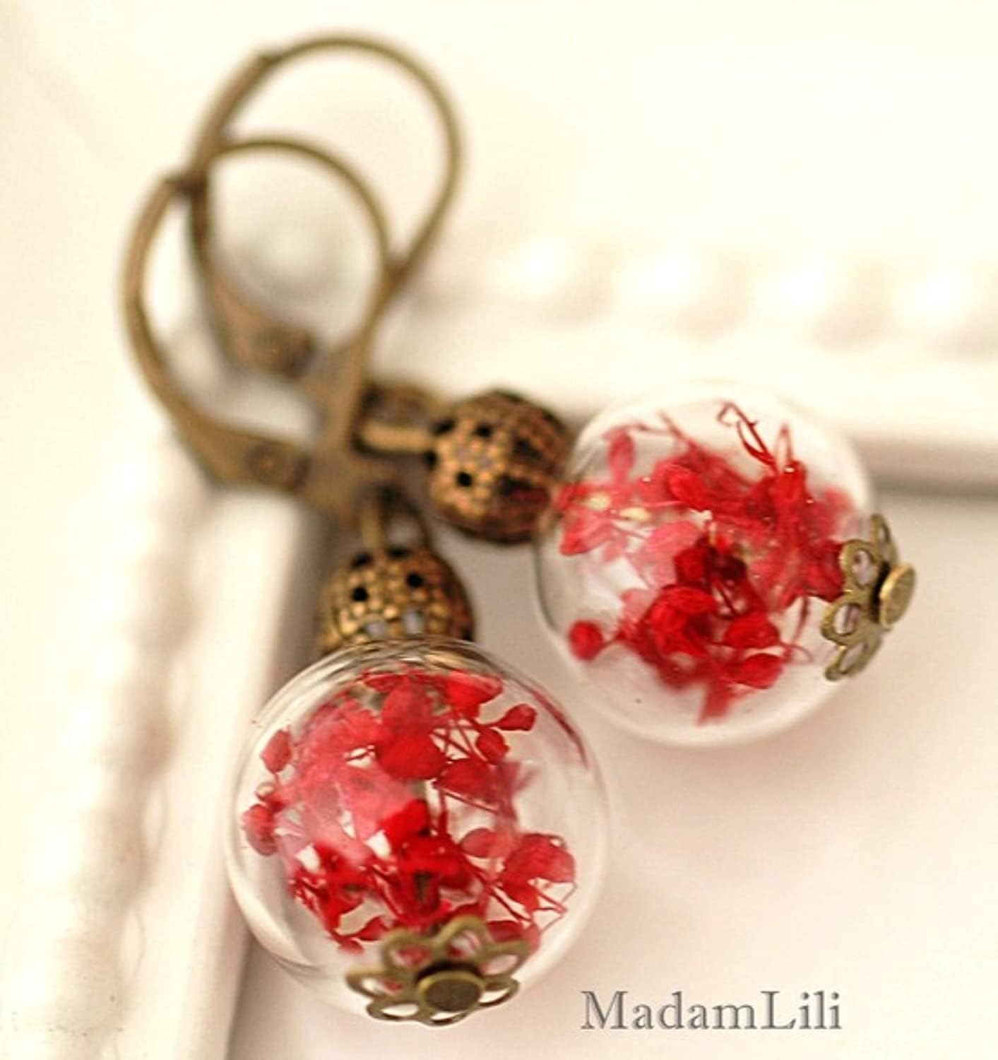 MadamLili Real Blossom Earrings Summer Joy III - Natural Jewelry - Earrings Hanging about 3.5cm - Image 3