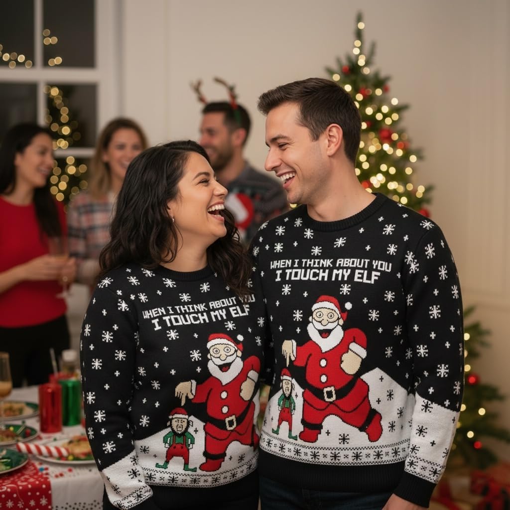 Tstars Santa Sports Ugly Christmas Sweater for Men Basketball Hockey Golf Funny Holiday Knit Pullover Festive Winter Style