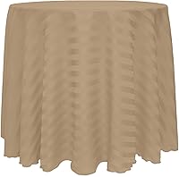 Vista 31 de ULTIMATE TEXTILE Mantel redondo de rayas satinadas de 72 pulgadas, color azul marino