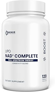 Renue By Science NAD+ Complete | 120 كبسولة تكميلية من الليبوسومال NAD تحتوي على NMN وNR وTrigonelline - 310 مجم NMN و160 مجم NAD لكل وجبة | تركيبة متوفرة بيولوجيًا لزيادة الامتصاص | صنع في الولايات المتحدة الأمريكية