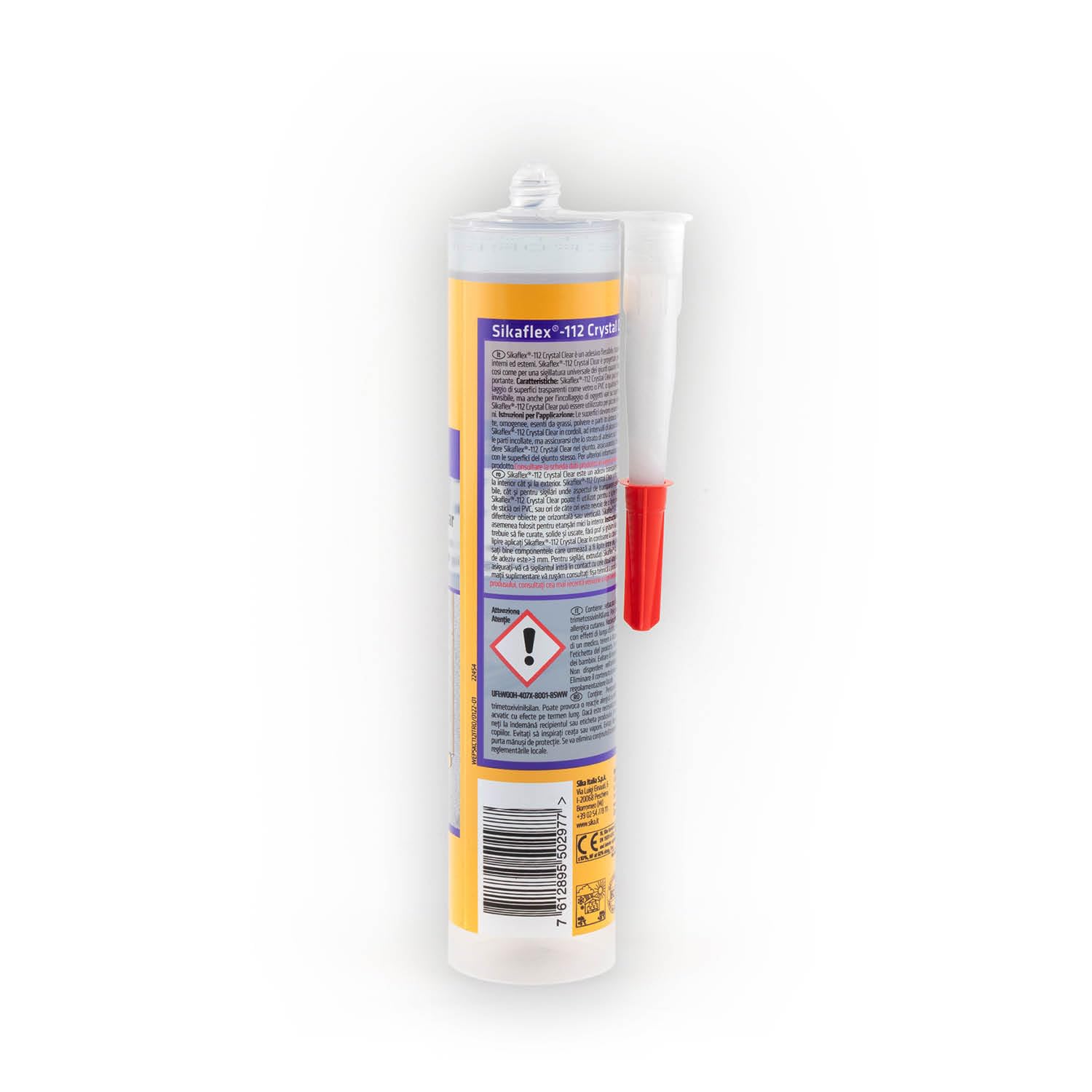 SIKA - Adesivo invisibile - Sikaflex-112 Crystal Clear - Effetto cristallo per incollare vetro e specchi - Presa iniziale forte e pulizia totale - 290ml