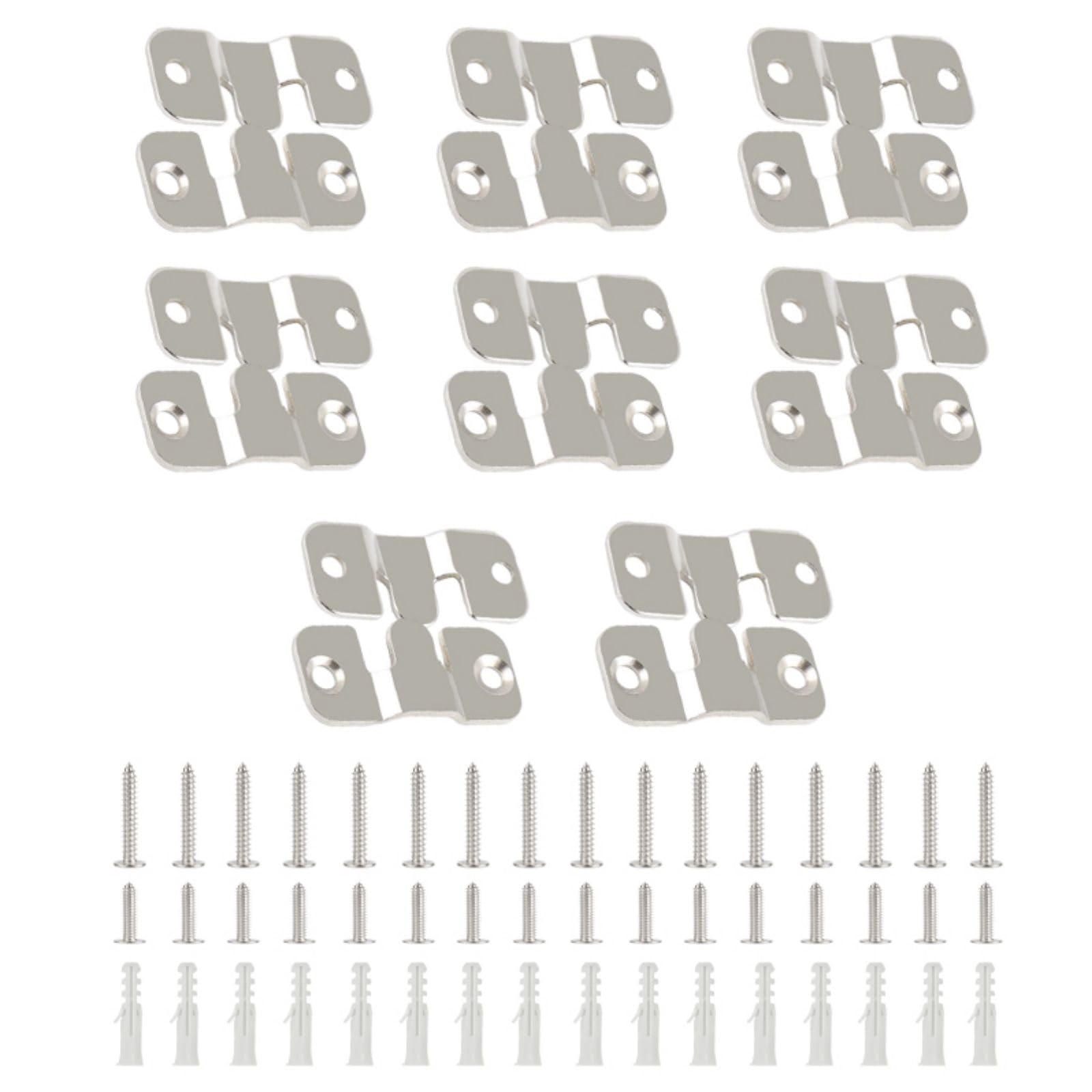 16Pcs Stainless Steel Interlock Hanging Buckle, Flush Concealed Mount Brackets Z Clip for Picture Display Art Gallery (S2, Iron)