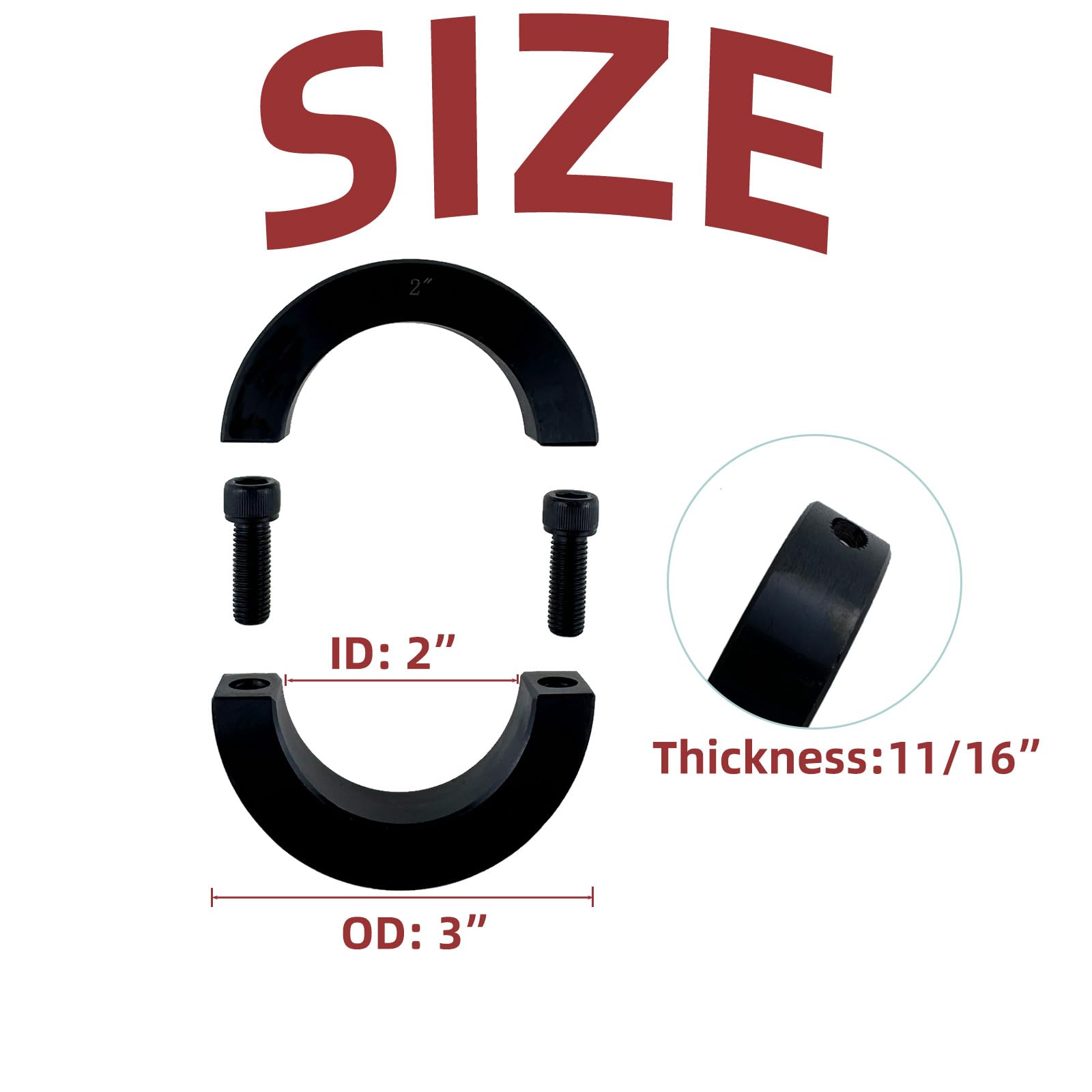 Clamp-On Set Screw Collars - 4 Pcs -5