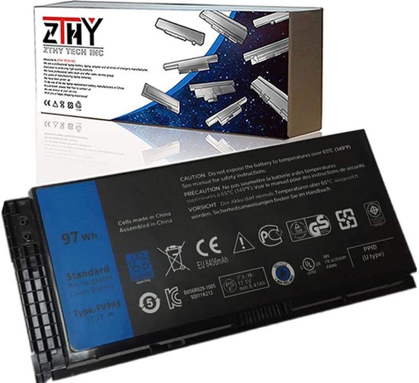 ZTHY 97wh/9cell Laptp Battery for Dell Precision Mobile M4600 M4700 M6600 Workstation 0tn1k5 312-1176 312-1177 331-1465 3djh7 97krm Dp / N 0tn1k5 Dwg4p Fv993 Pg6rc R7pnd Cn-0jhyp2 Jhyp2 312-1178
