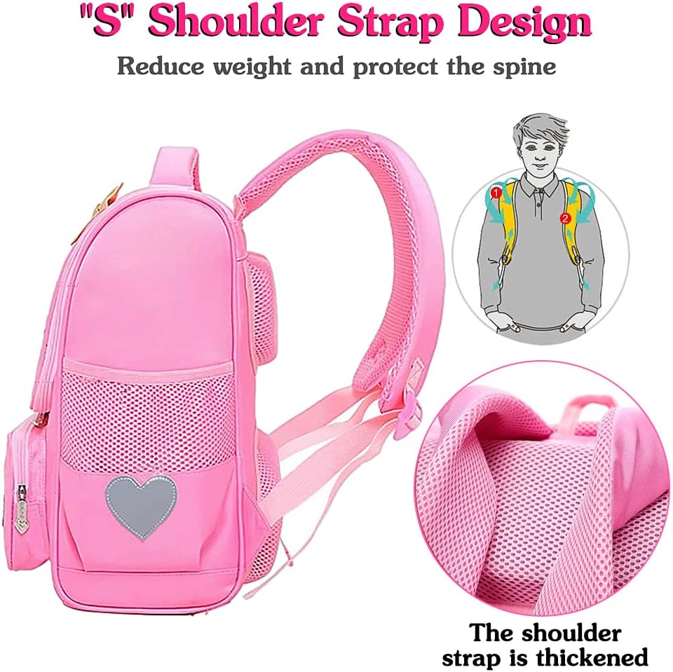 Cute Cat Face Backpacks for Teen Girls, Kids Backpack for Toddler Girl Preschool Bookbags Elementary School Bags - Pink