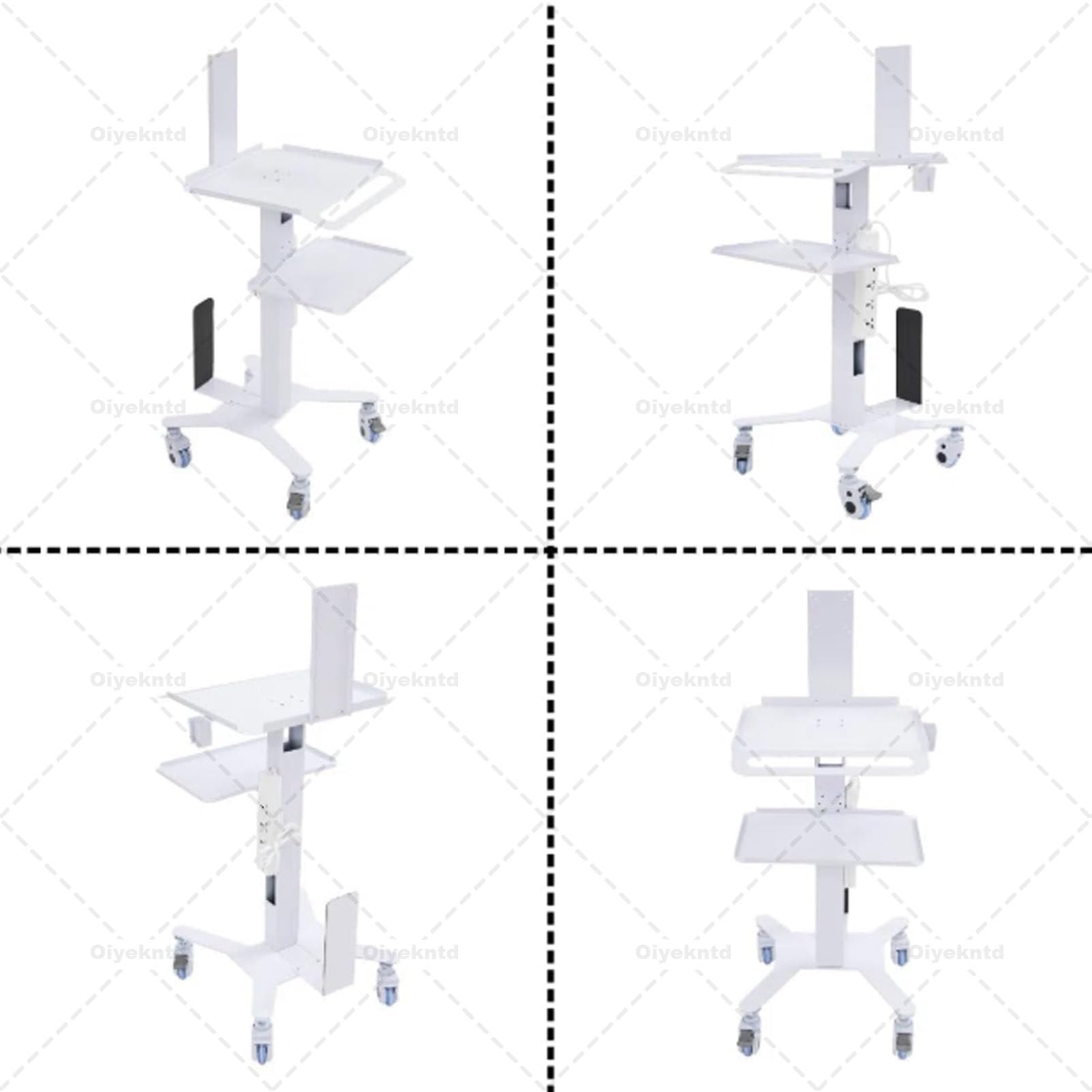 Carrello per clinica odontoiatrica con supporto per scanner orale, postazione di lavoro mobile per ospedale con vassoio per laptop e ruote silenziose, per ufficio, scuola, salone, laboratorio