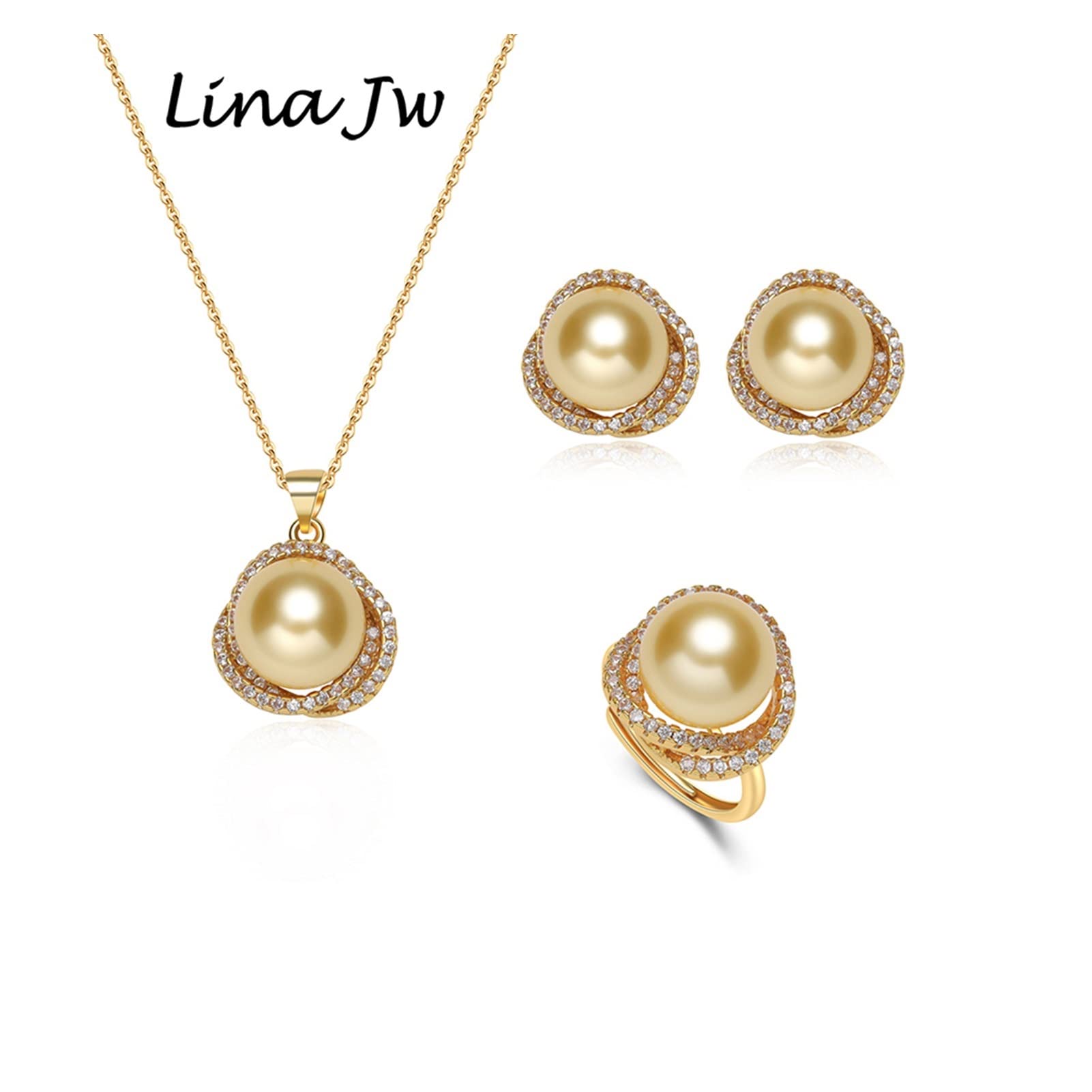 Exquisite Halskette for Frauen Sets Halskette Ohrringe Ring Anhänger Choker Engagement Schmuck Zubehör Anhänger Halskette Handgemachte Geschenke für Sie und Ihn