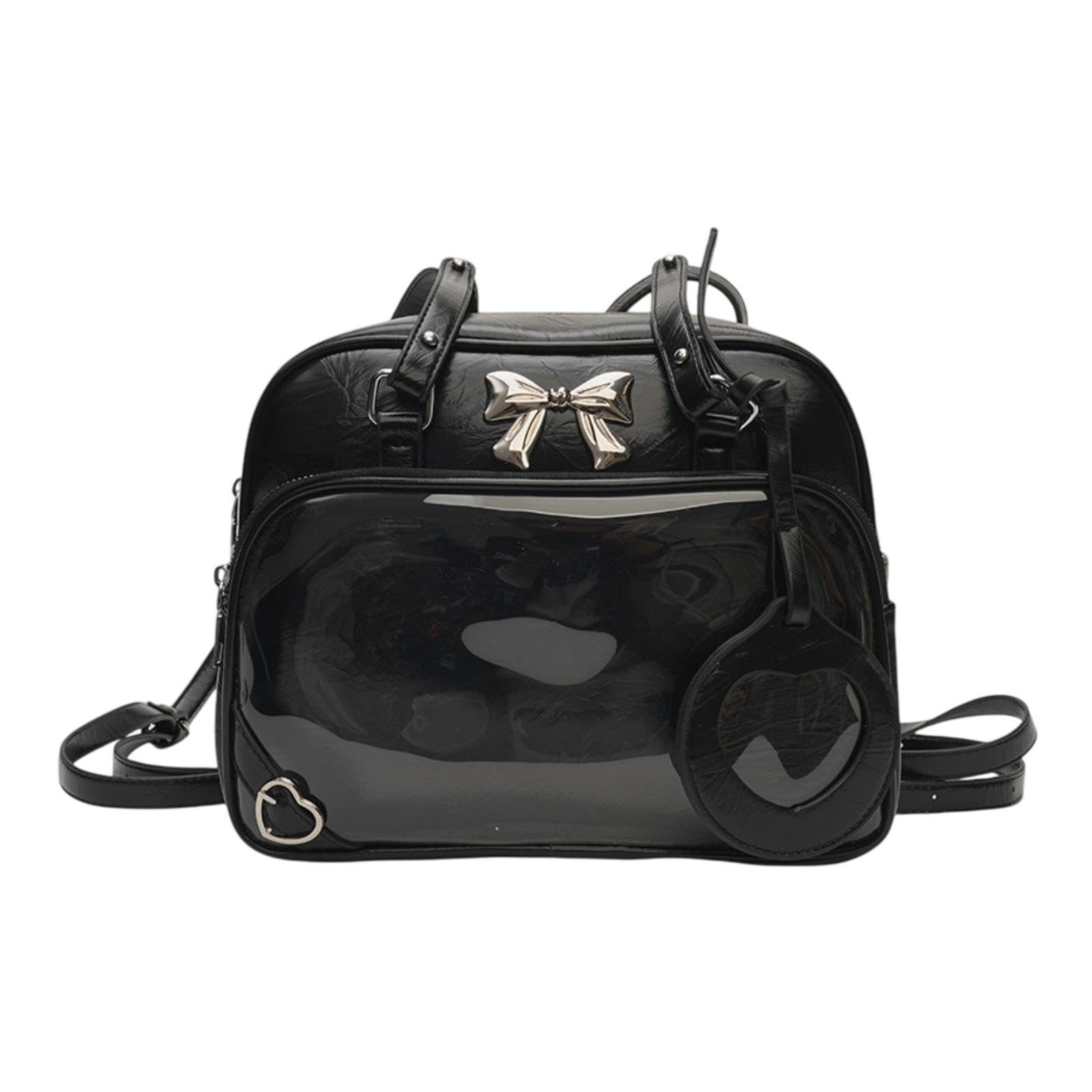 nivaa Ita Bag PU Leather Women Backpack for Anime Dolls Display Shopping Halloween Black-picture-13