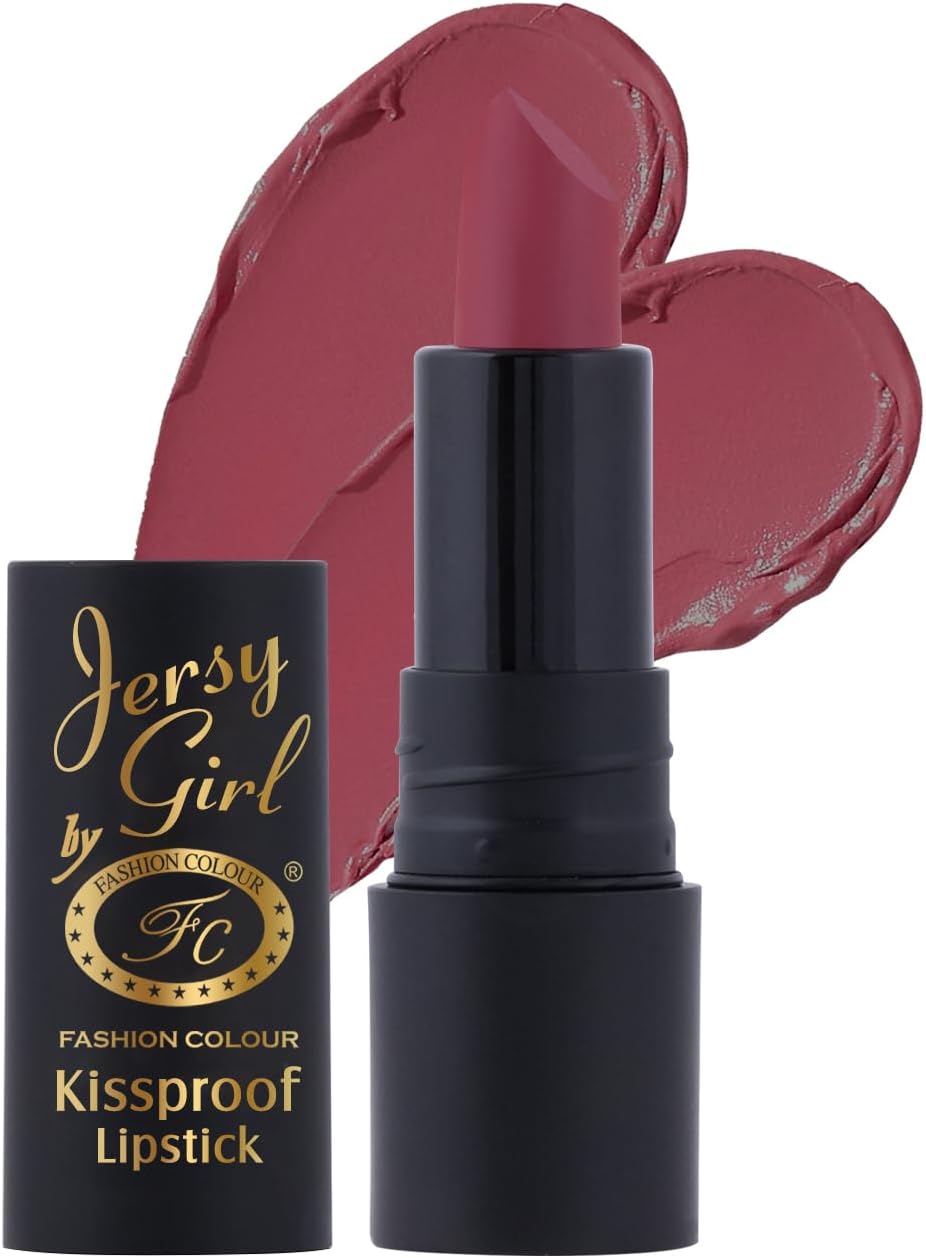 JERSEY GIRL BY FASHION COLOUR Kissproof Matte Lipstick| Lightweight & Longlasting | Matte Finish | Stay up to 12hrs | Available In Fab Shades | Highly Pigmented |Intense Colour, Moisturised Lips, Color Sensational Creamy Matte | (Puce)