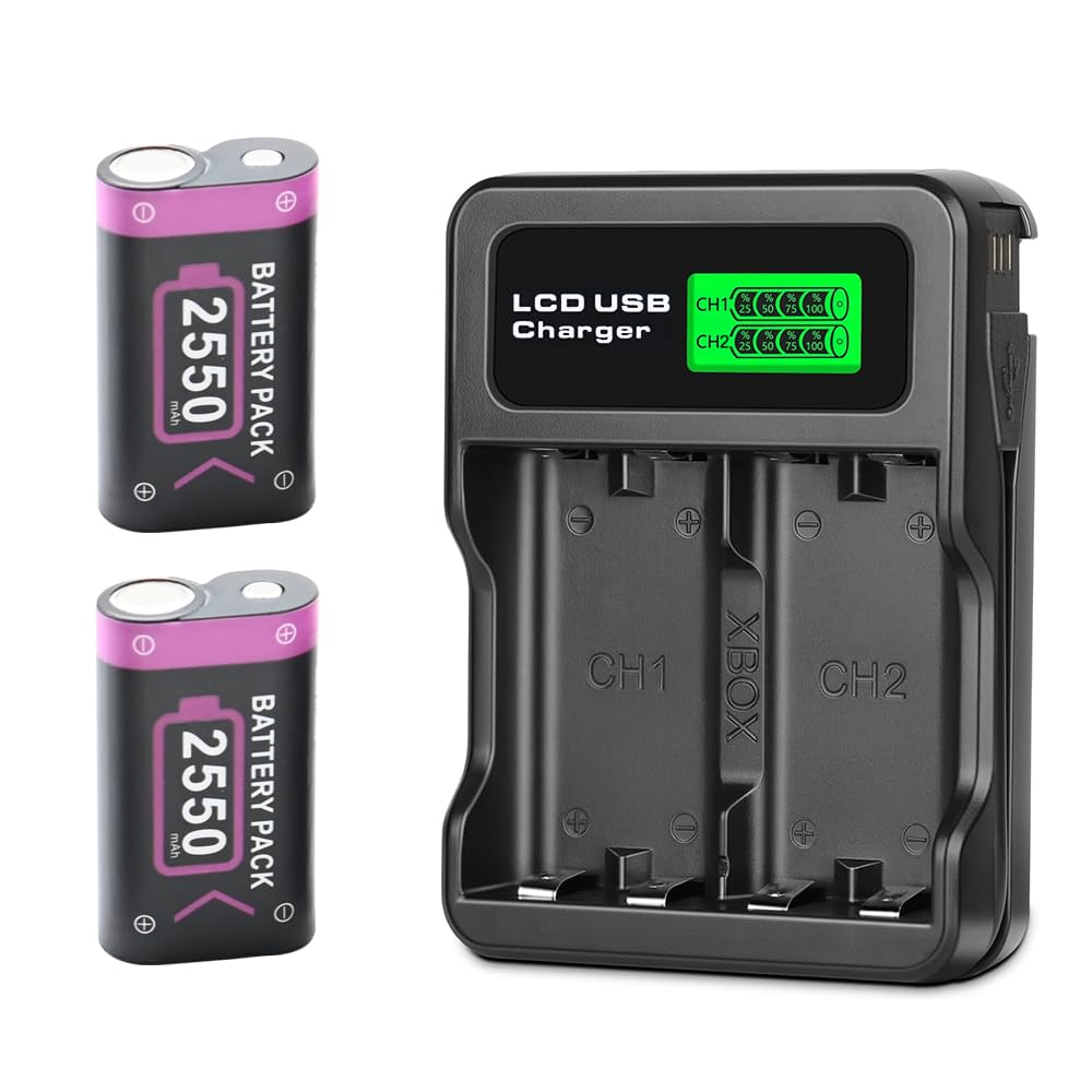 SLODA Xbox Controller Batteria Ricaricabile Con Caricatore per Serie X|S, One S/X/Elite Controller Senza Fili