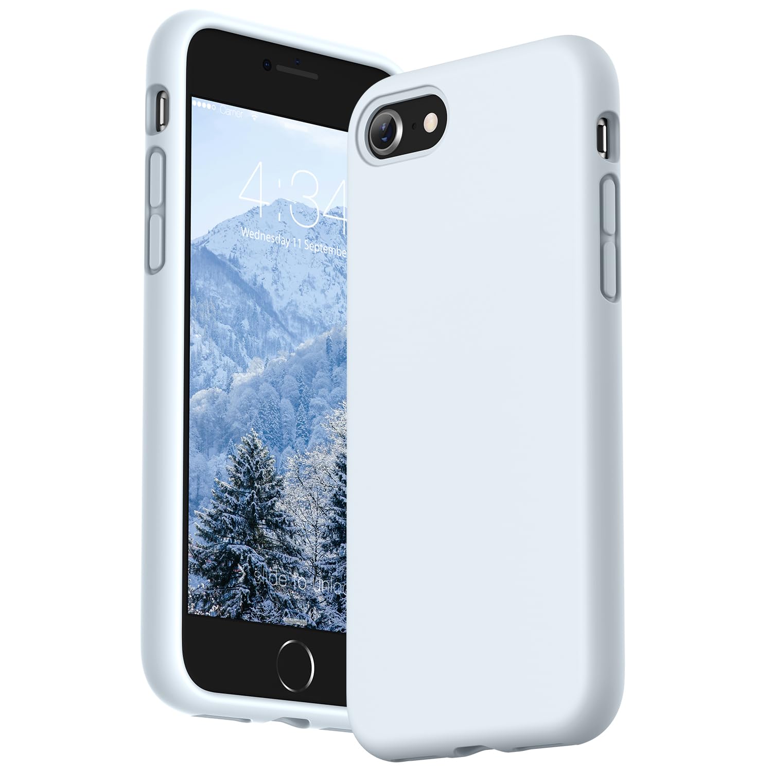 SURPHY Designed for iPhone SE Case, iPhone 8 Case, iPhone 7 Case, Liquid Silicone Phone Case for iPhone se 3rd 2nd SE 2022 SE 2020, Sky Blue