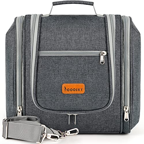 COOSKY Hanging Toiletry Bag Grey
