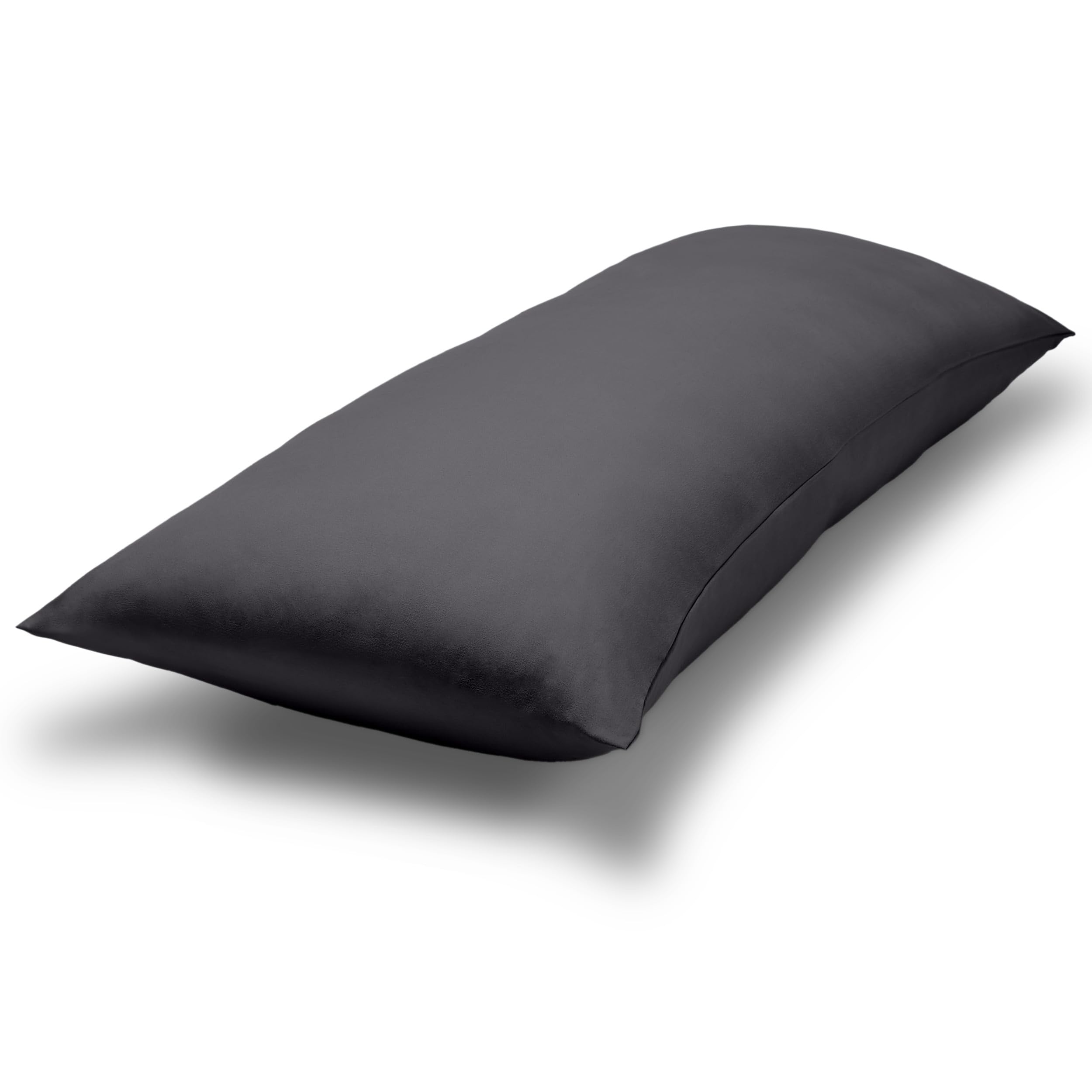 Bare Home Body Pillow Cover Zipper (20"x54", Forged Iron Grey)