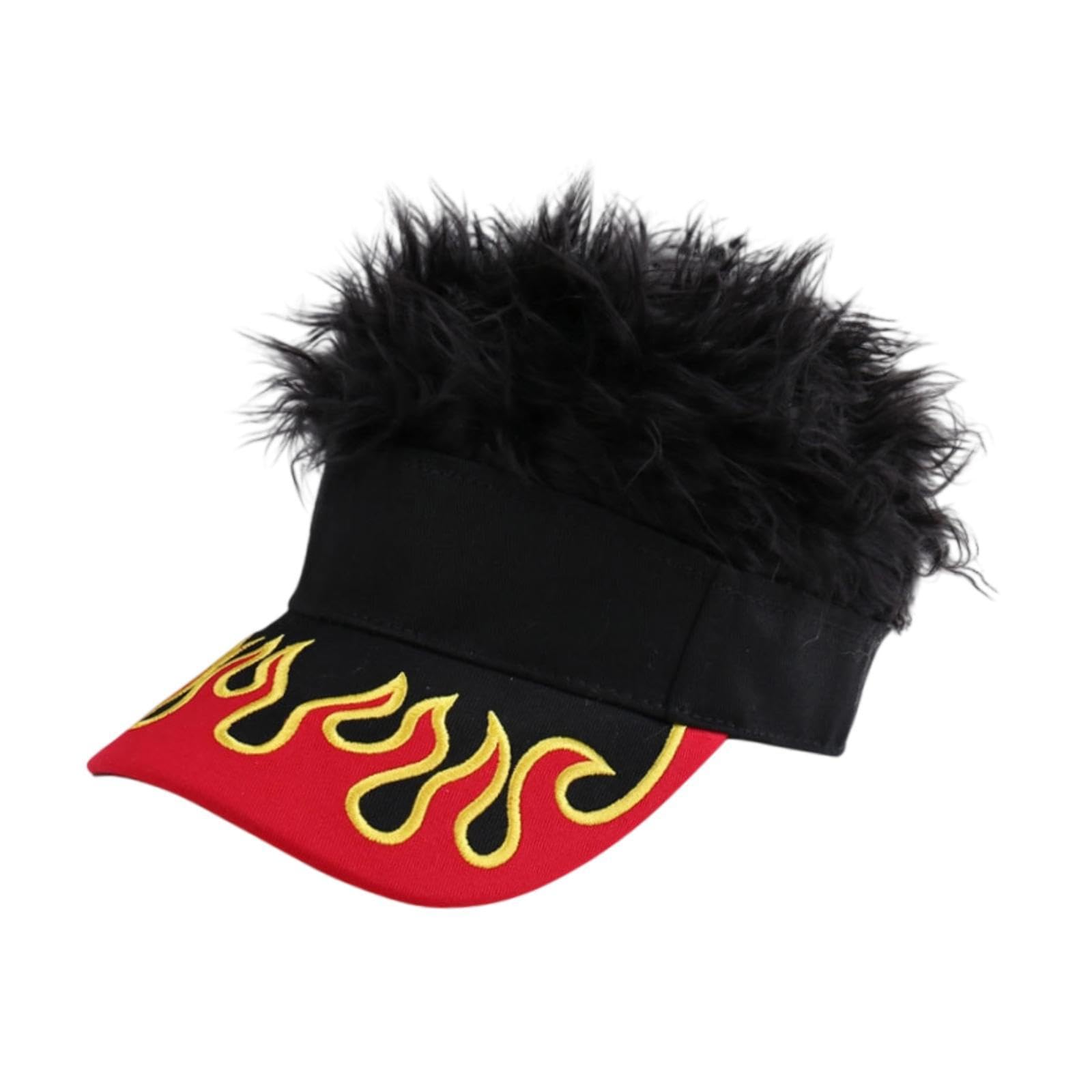 Meadawgs®Wig Baseball Cap Golf Hat Adjustable Adults Cycling Visor Hat with Fake Hair Black Wig|Clothing, Shoes & Accessories|Womens Accessories|Hats-image-15