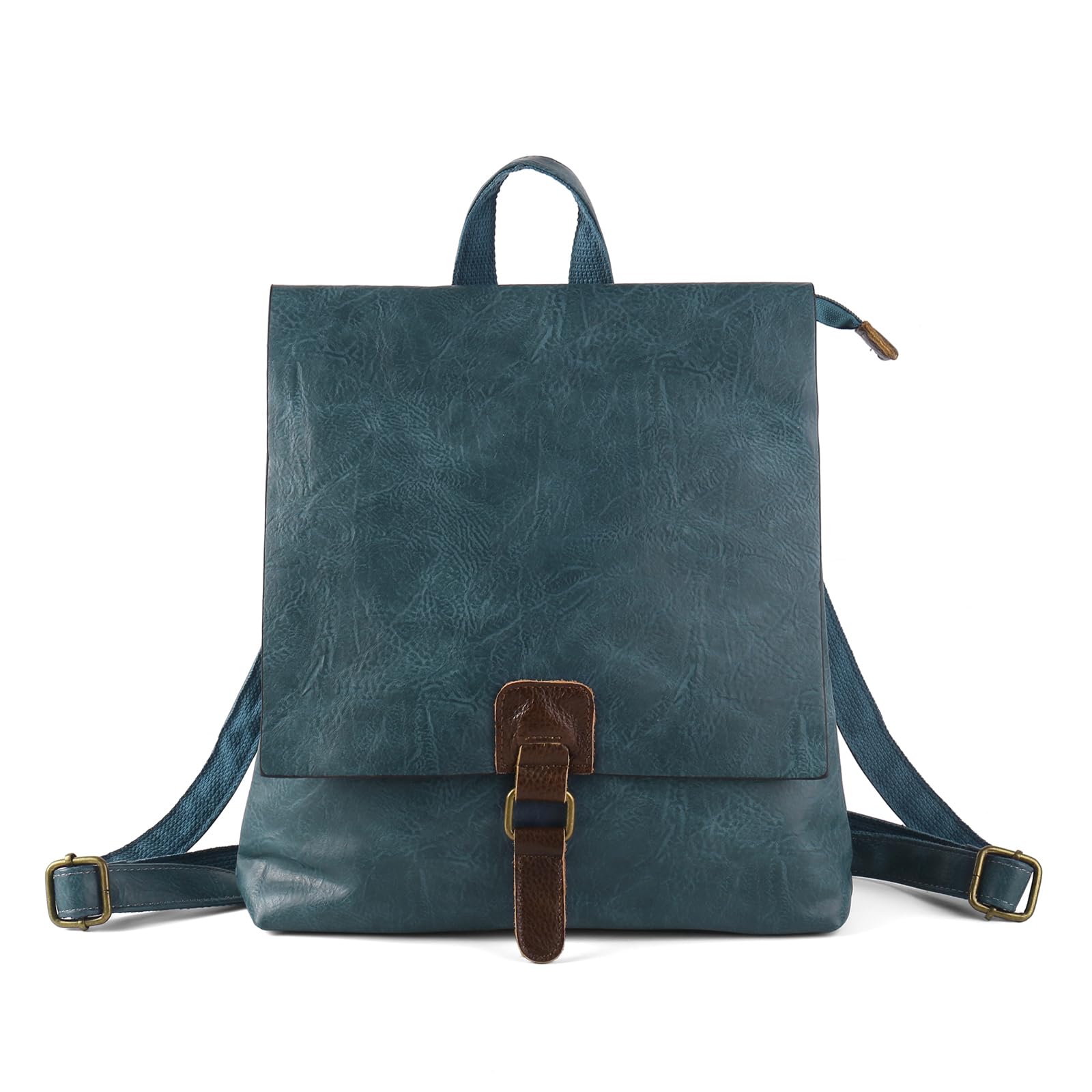 LIKEBAG Backpack Fashion Women Large Multipurpose Design Convertible Satchel Handbags Shoulder Bag Leather Travel Backpack (Blue)
