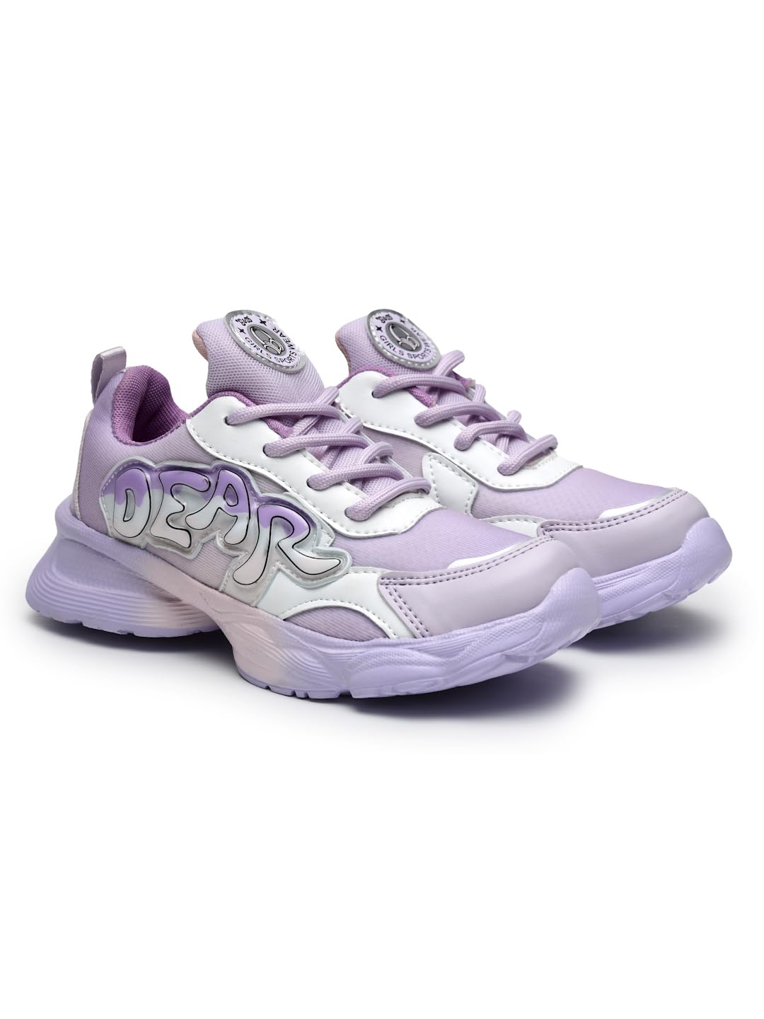 G&D Dear Unisex Kids Shoes Soft Sole | Memory Foam with EVA Sole | Synthetic Upper Breathable, Lightweight | Comfortable & Durable Stylish Indoor & Outdoor | Sports Shoes Lavender 4