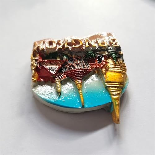 Miniatura 5 de Imán de nevera 3D Bangkok Tailandia regalo de recuerdo, resina hecha a mano Bangkok refrigerador imán para decoración del hogar y la cocina