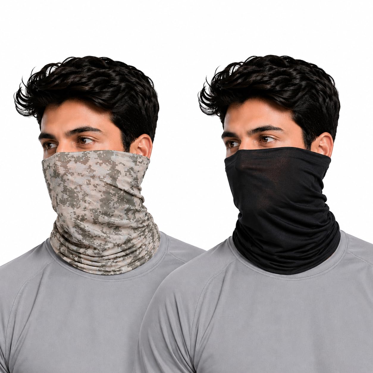 12-in-1 Neck Bandana Face Mask for Men Women | Breathable Microfiber Headband | UV Protection | Moisture Wicking Quick Dry | Cycling Hiking Bike Riding Running Outdoor Pack of 2-image-38