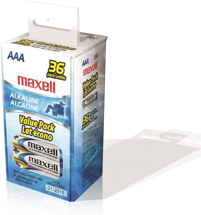 Maxell 723815P Ready-to-go Long Lasting and Reliable Alkaline Battery AAA Cell 36-Pack with High Compatibility
