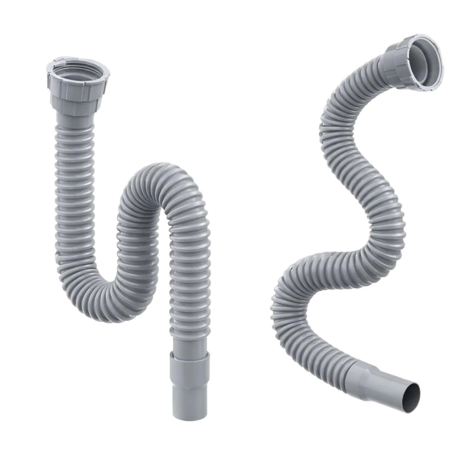 Fkymx Grey-120Cm Odor-Proof Kitchen Sink Drain Pipe Pvc Universal Sink Drain Tube Antifreeze Easy Installation Bowl Sink Water Hose(Grey-120Cm)