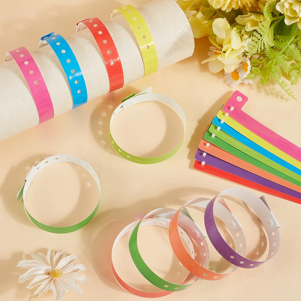 GORGECRAFT 48Pcs Event Wristbands Colored Armbands PVC Plastic Adjustable Lightweight Waterproof Party Concert Neon Wrist Bands Bracelets for Events Club Meeting Security ID Badge Identification - Image 3