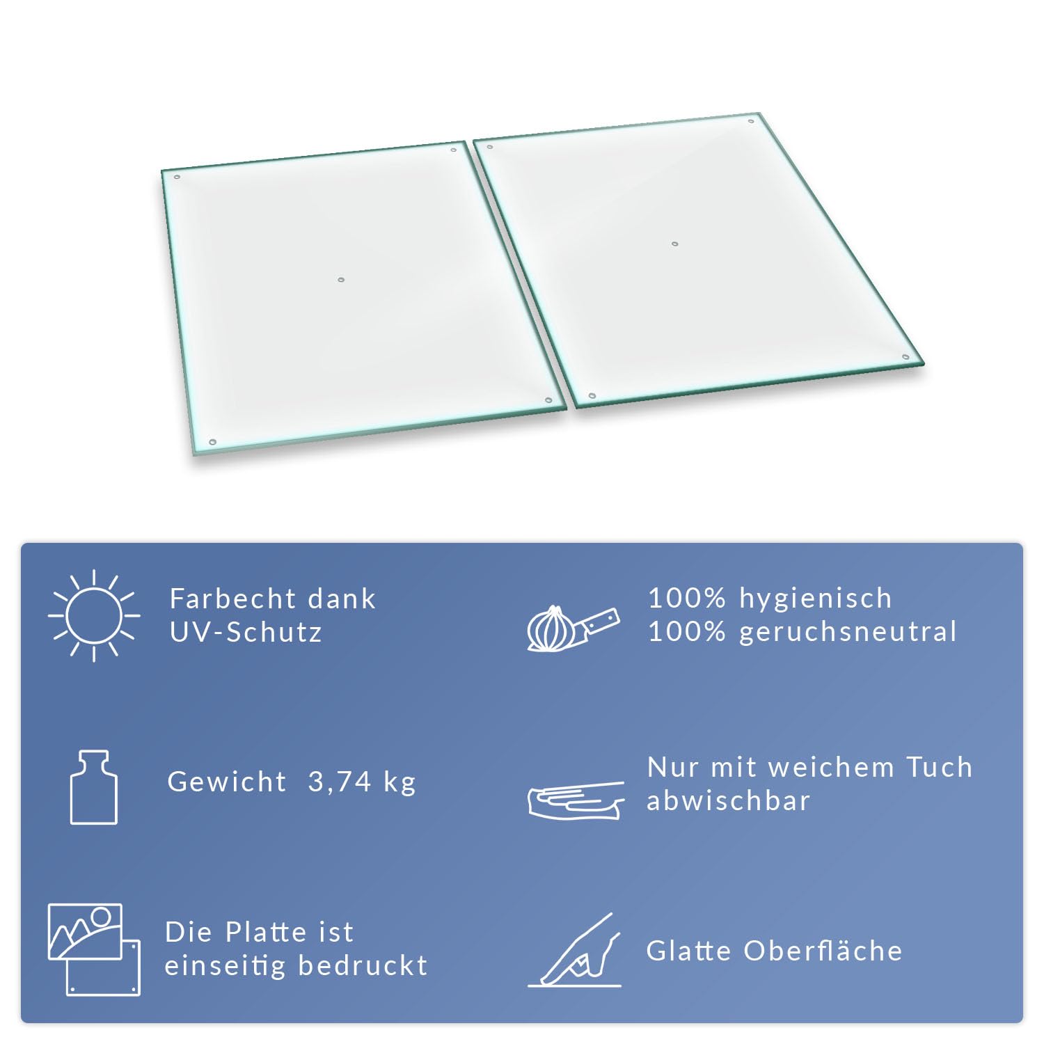 Herdabdeckplatte Abdeckung Ceranfeld Abdeckplatte Schneidebrett 2-Teilig 80x52 Durchsichtig Spritzschutz Glasplatte Ceranfeldabdeckung Schutz Herdschutz Sicherheitsglas Glasschneidebrett 2x40x52