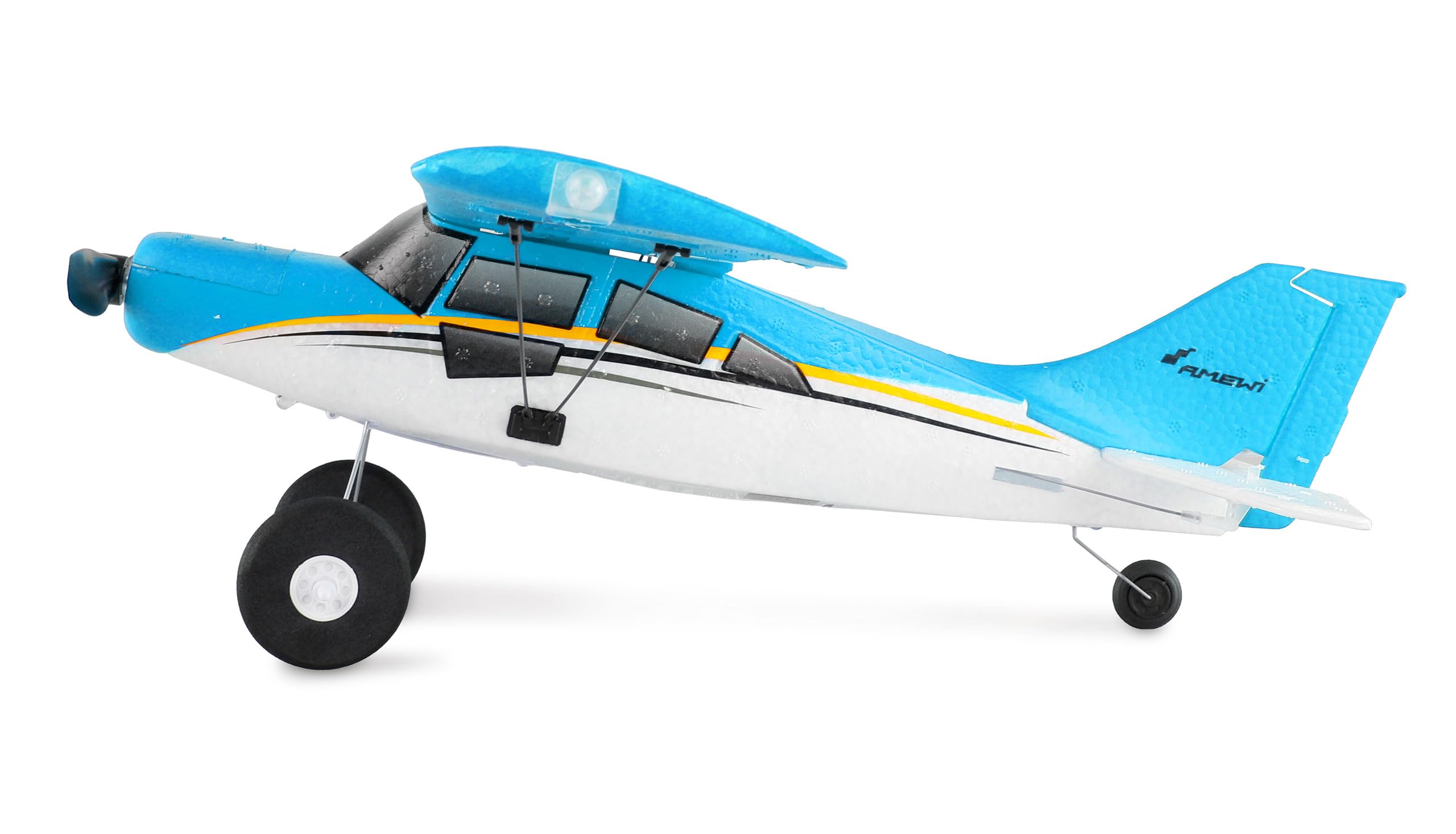 Amewi Maule M7 brushless 4 canali con giroscopio 3D/6G RTF blu telecomandato RC Aereo Aviatore