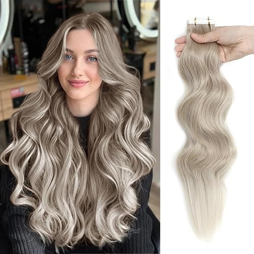Extensiones de cabello con cinta, 10 unidades, 1.76 oz, extensiones de cabello sintético rizado, ondulado, de 20 pulgadas, sin costuras, invisibles,