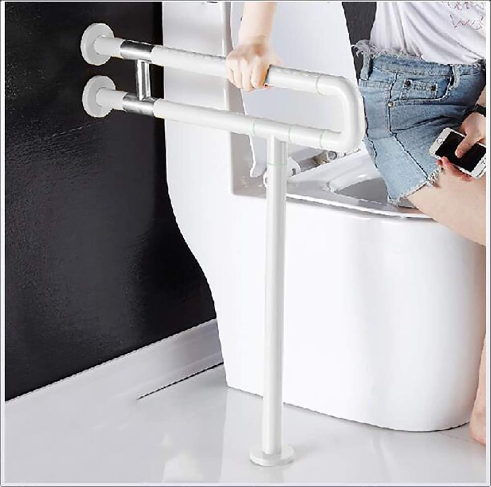 Pasamanos de Seguridad para Ducha, Barras de Apoyo para baño, Barra de Apoyo para Asiento de baño Antideslizante, Brazo abatible para bañera