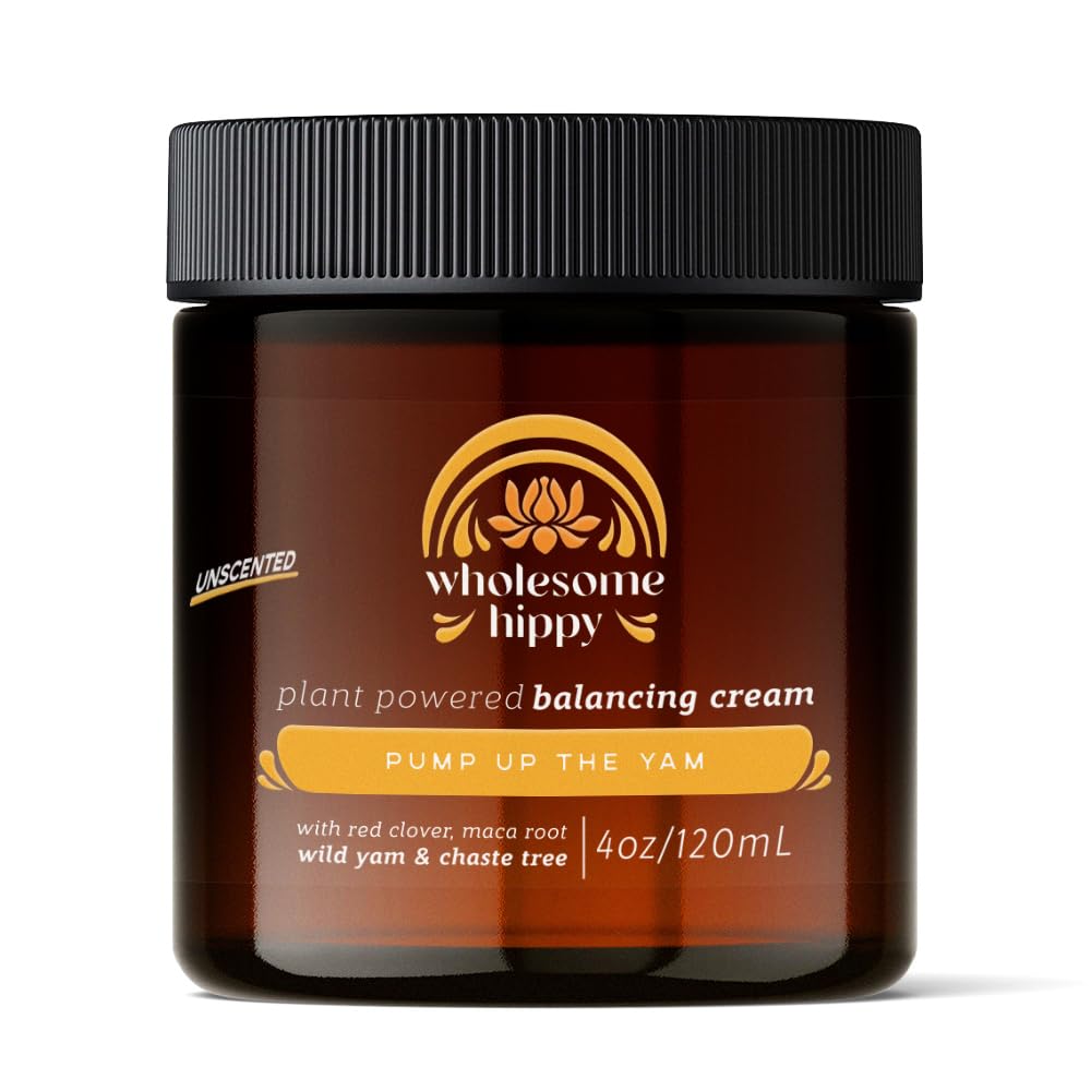 Wholesome Hippy Wild Yam Cream for Balance Support Body Cream with Maca, Chaste Tree, Milk Thistle & Shea – Moisturizing Botanical Balm for Women &